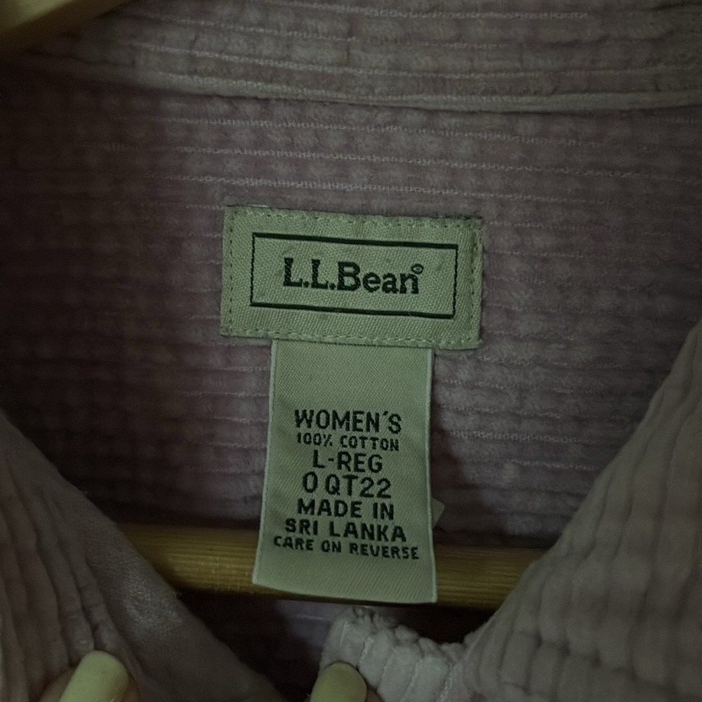 Vintage L.L. Bean Corduroy Shirt Large Pink - Picture 3 of 5